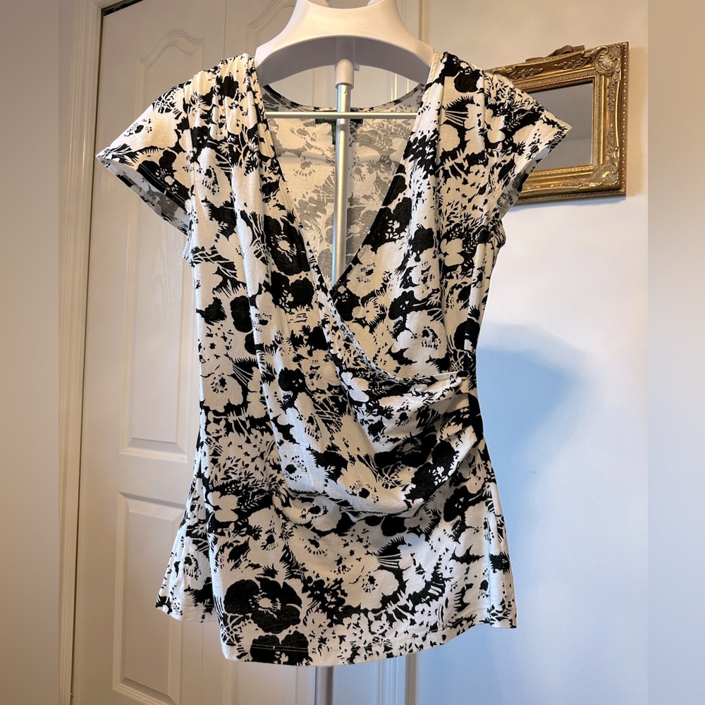 Ralph Lauren, Cotton Crossover Top